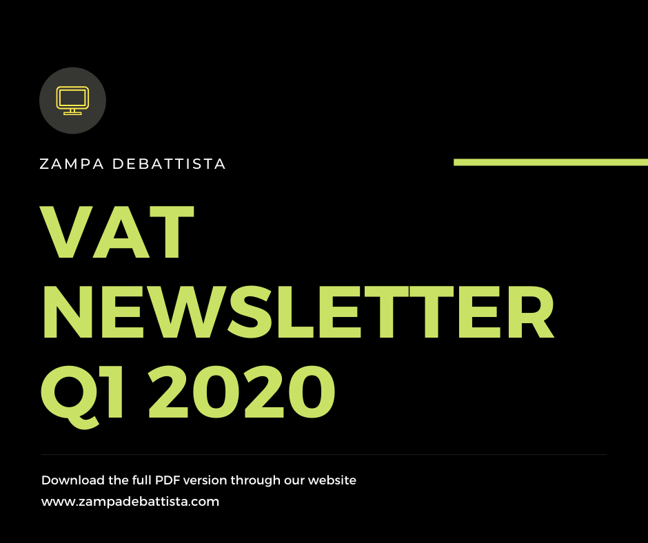 VAT Newsletter  Q.1 – 2020